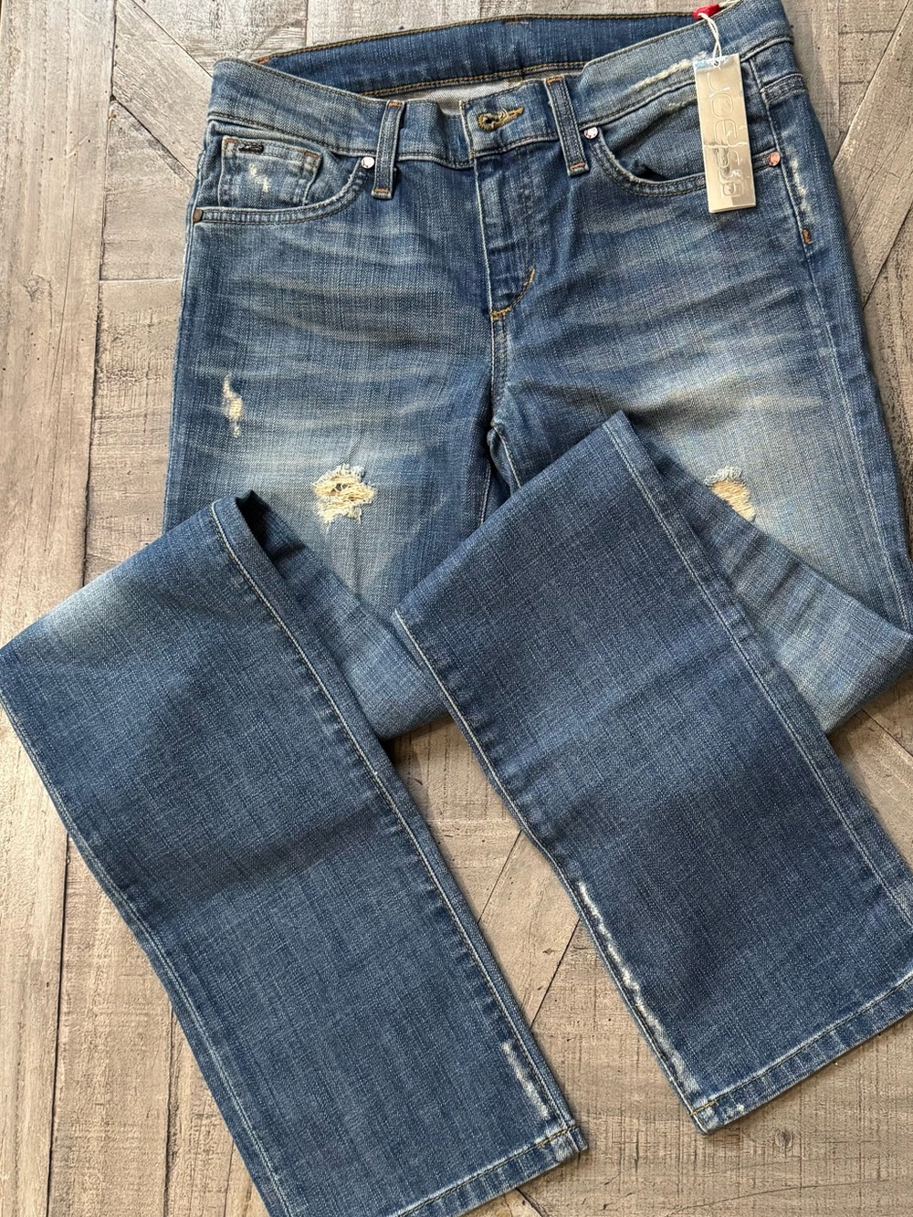 Joe's Jeans Women's Blue Distressed Boot Cut Jeans